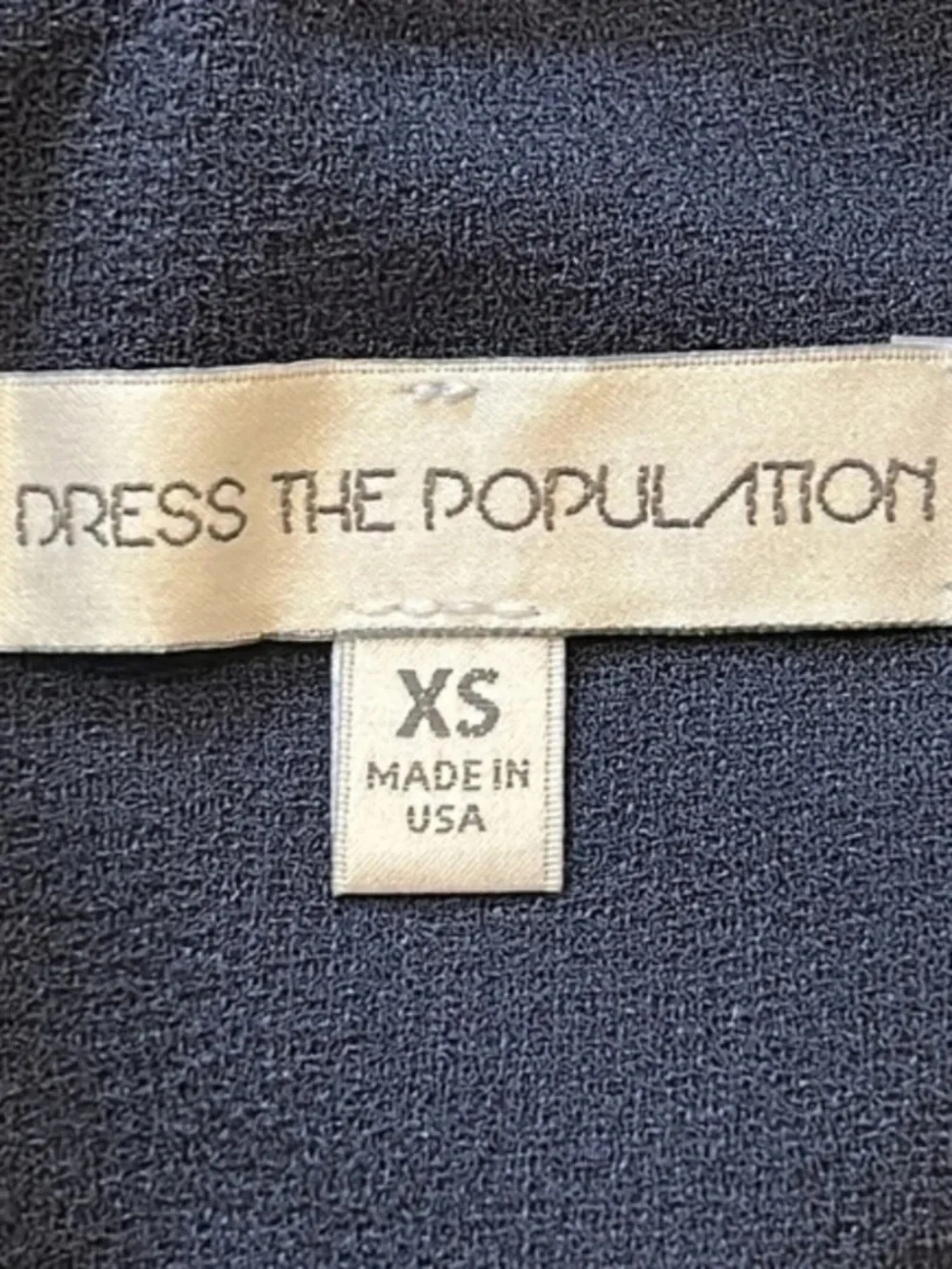 Dress the Population Eleanor Illusion Plunging Neck Gown Navy Blue Size XS